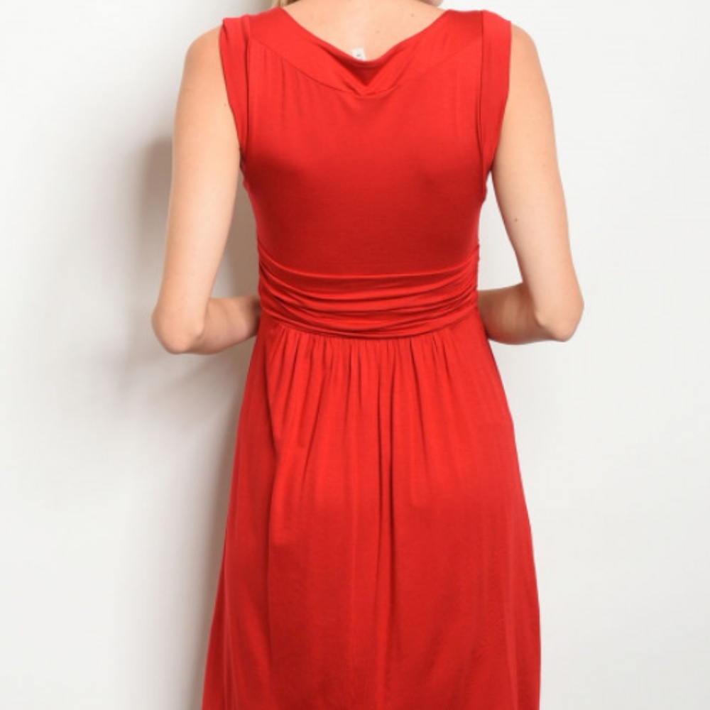 Sleeveless Red Dress 03005 - Picture 5 of 6